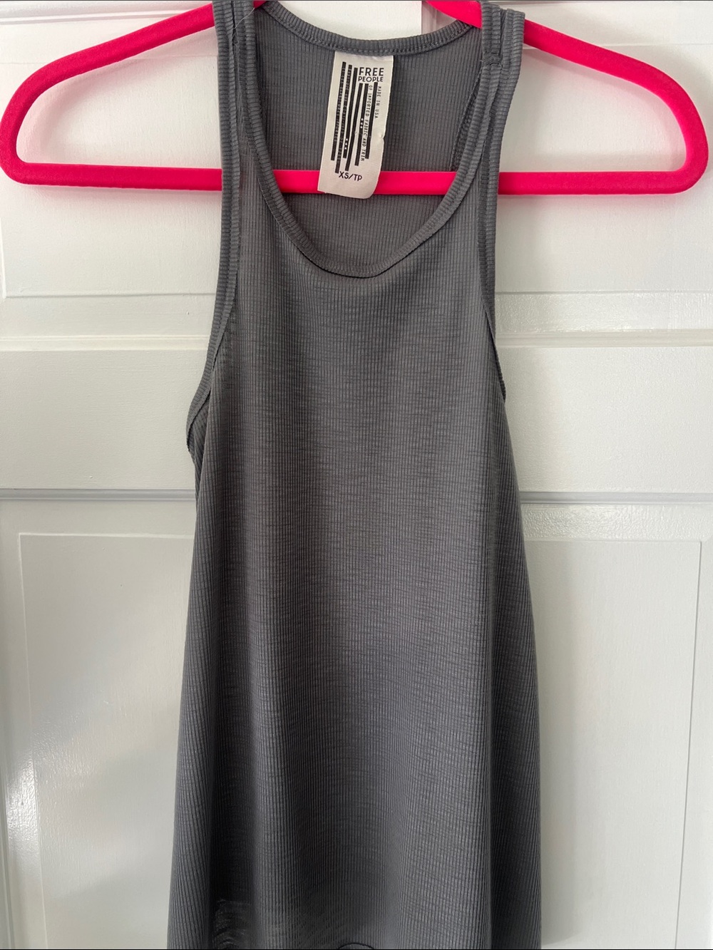Free People Charcoal Gray Ribbed Racerback Tank
